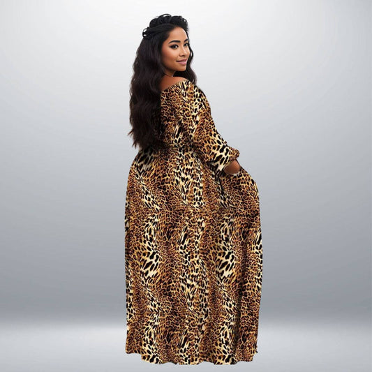 Leopard Split Maxi Dress/Top