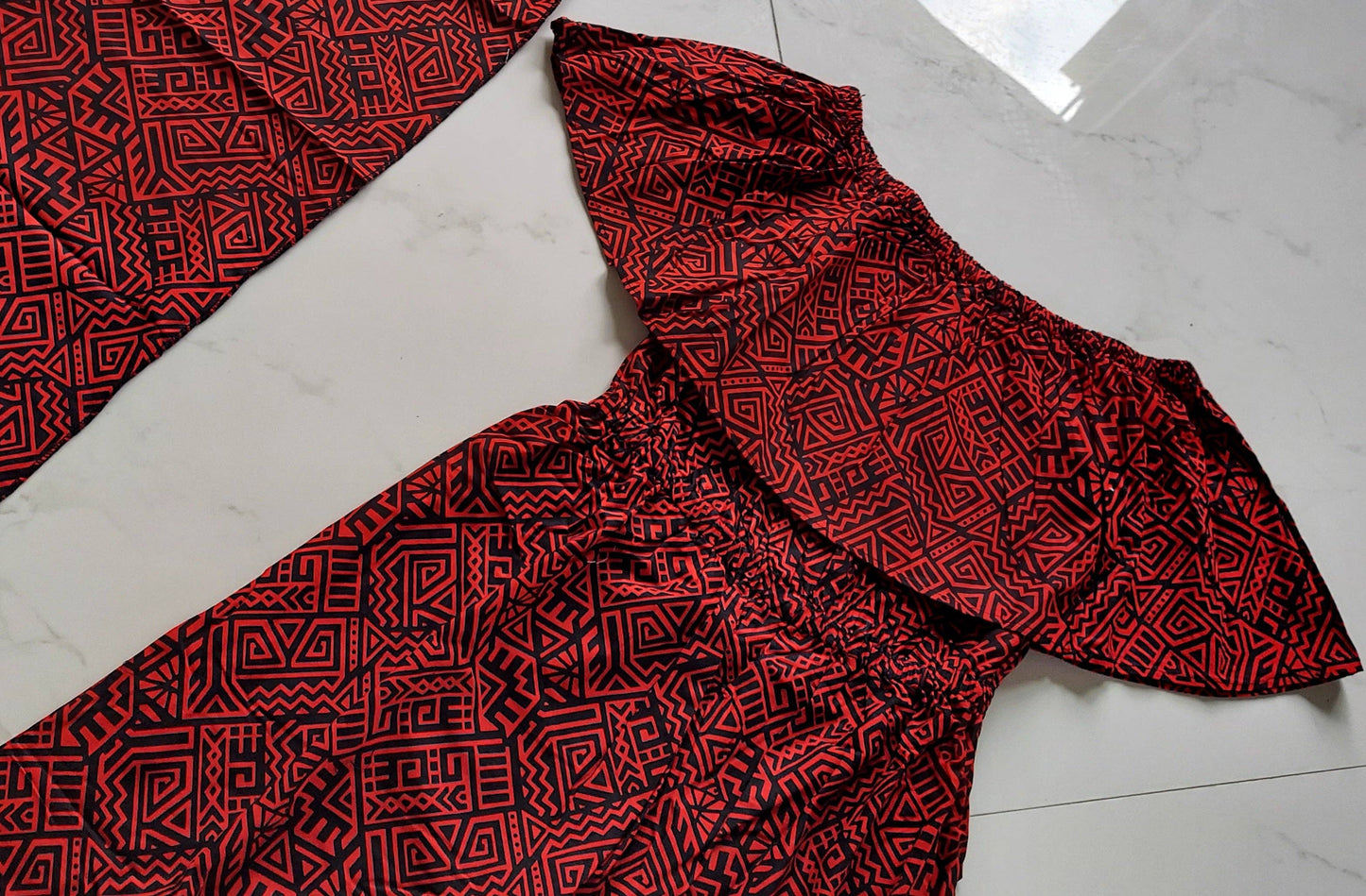Full Romper / Junpsuit Red/Black -1123