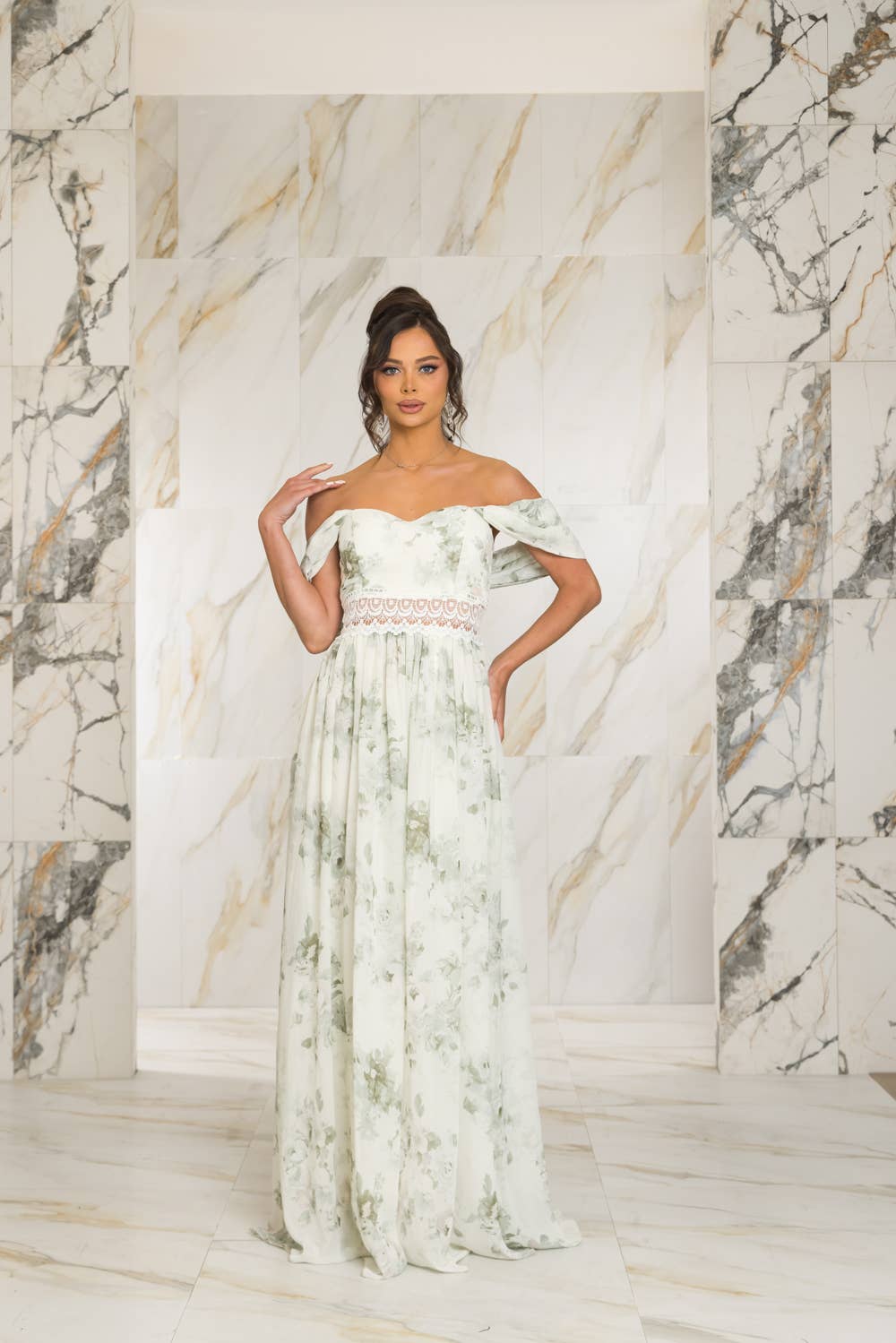 OFF SHOULDER FLORAL CHIFFON MAXI DRESS Klavani Boutique & Gifts OFF SHOULDER FLORAL CHIFFON MAXI DRESS Klavani Boutique & Gifts