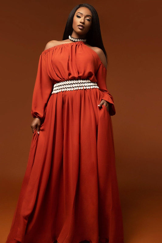 Terra Cotta Gabriella  Maxi Dress
