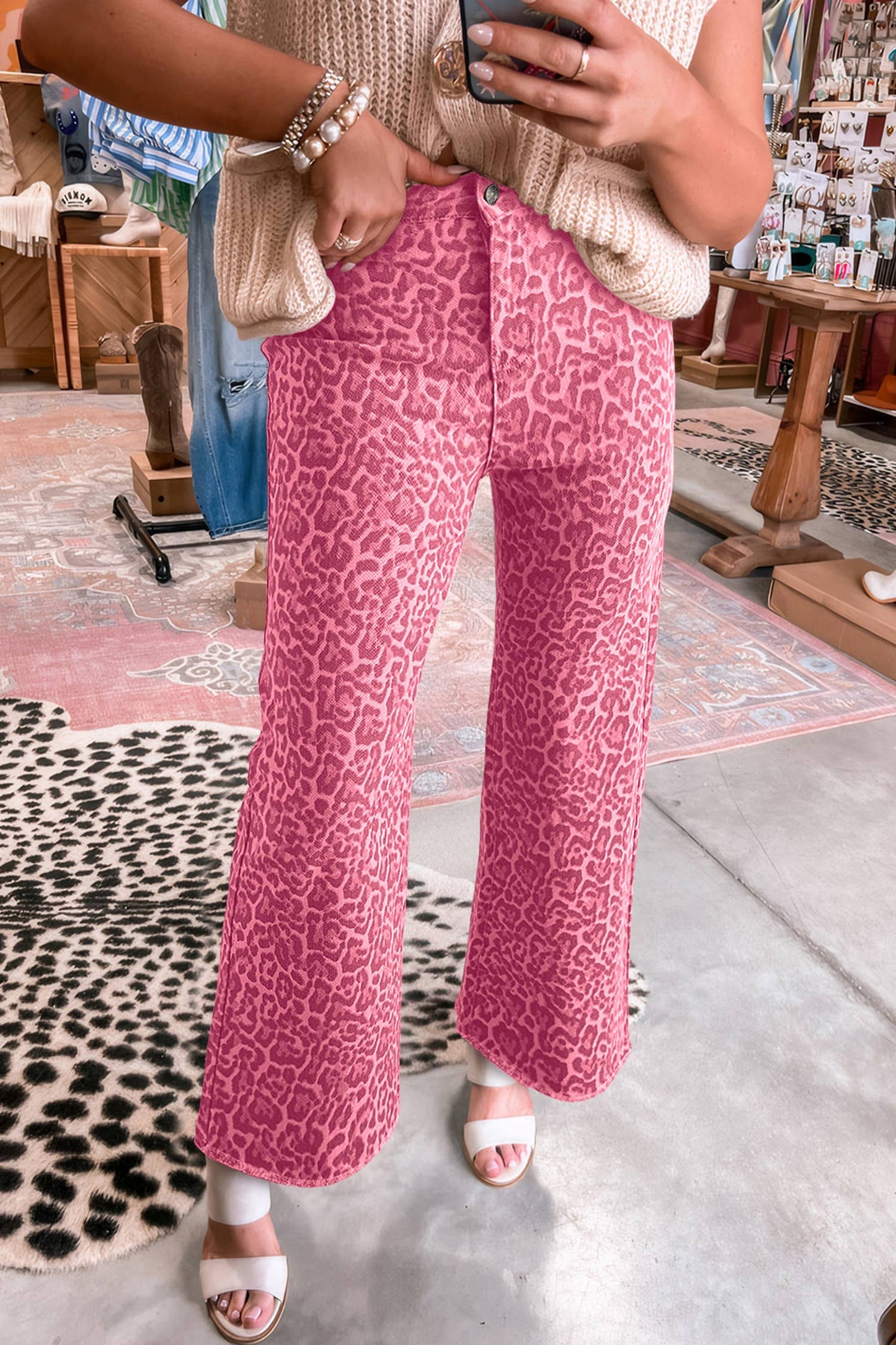 Lovely Leopard Wide Leg Jeans
