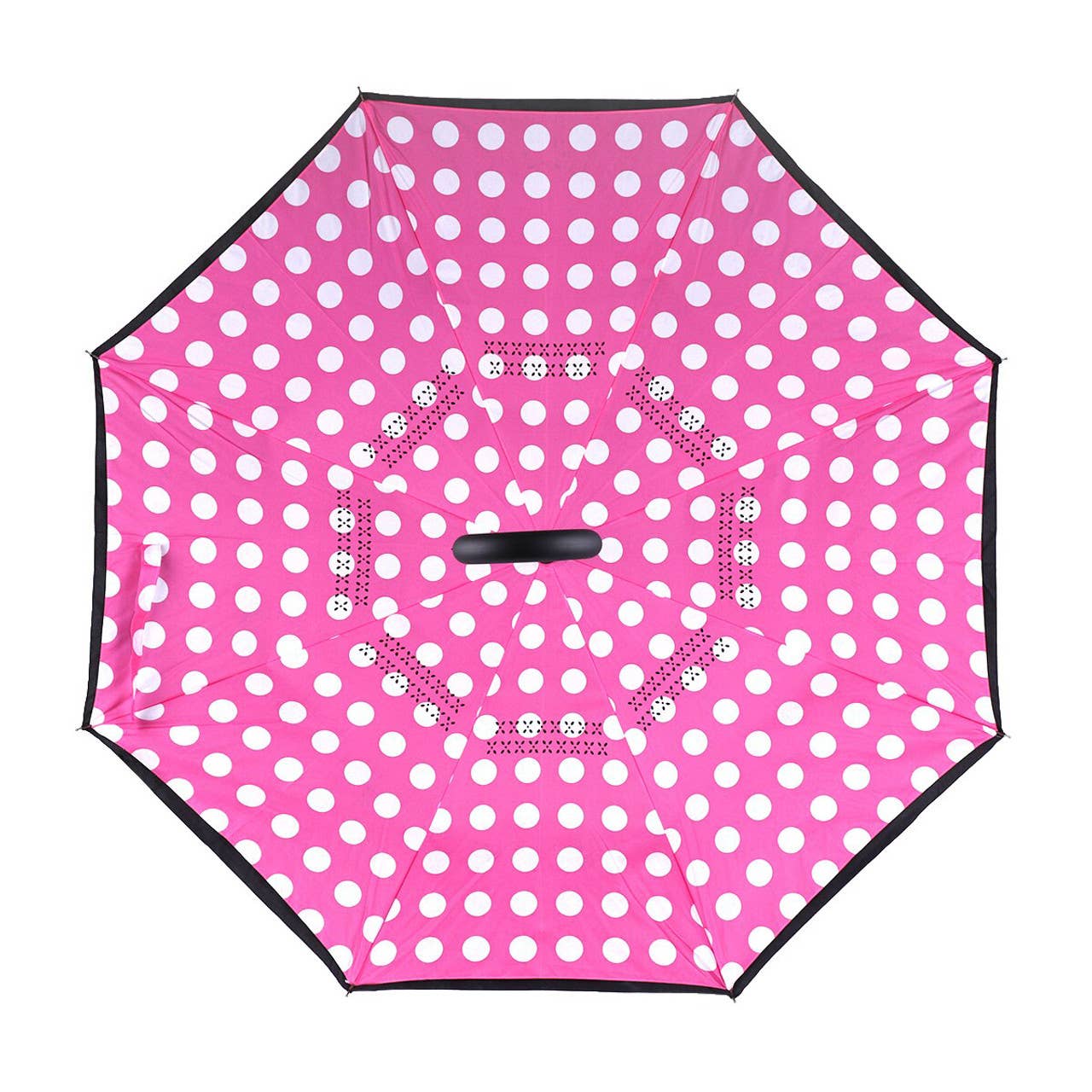 Pink Big Polka Dot Double Layer Inverted Umbrella - UM18063