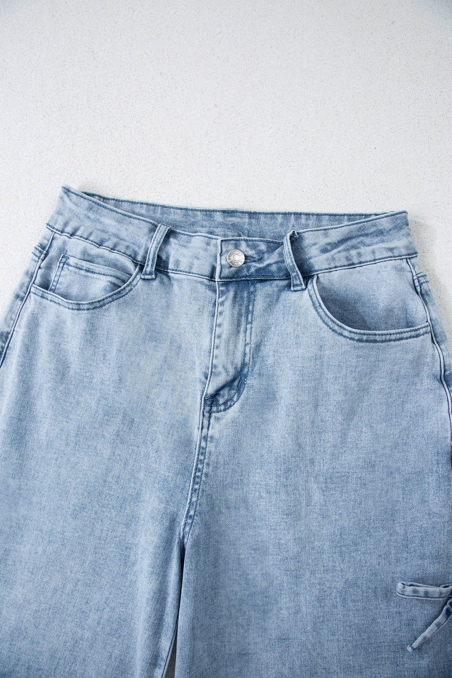 Charming Bow Detail Straight Leg Jeans