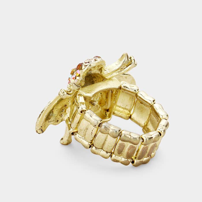 Crystal Honey Bee Stretch Ring
