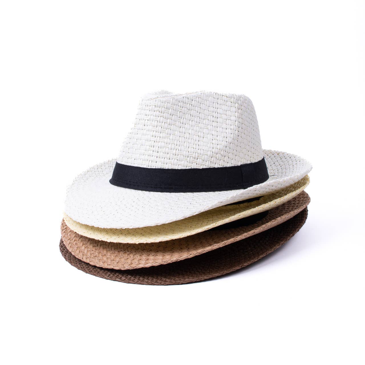 Wide Brim Black Banded Trilby Fashion Fedora Hat -FSS17132