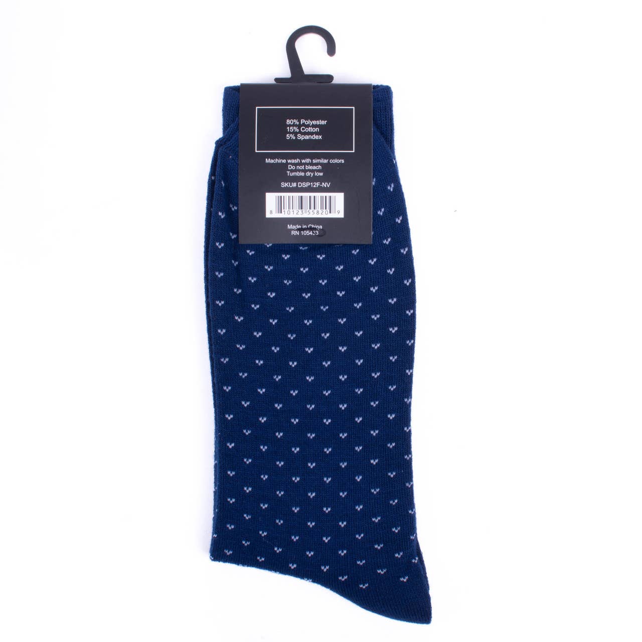 Men Navy Fancy Pattern Poly Socks