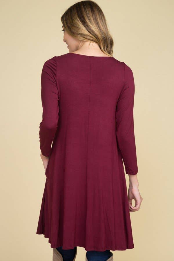 Solid Jersey Tunic Dress