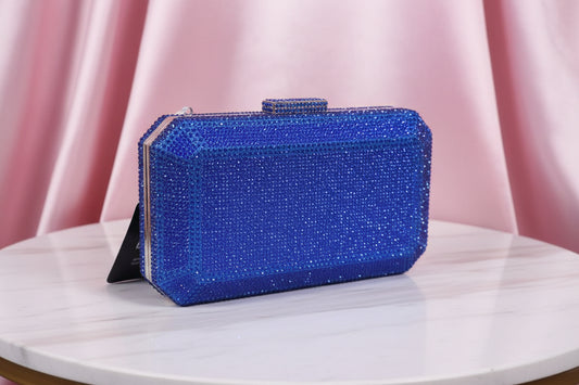Bold Blue Rhinestone Clutch
