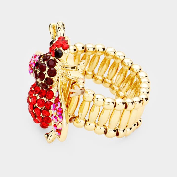 Crystal Honey Bee Stretch Ring