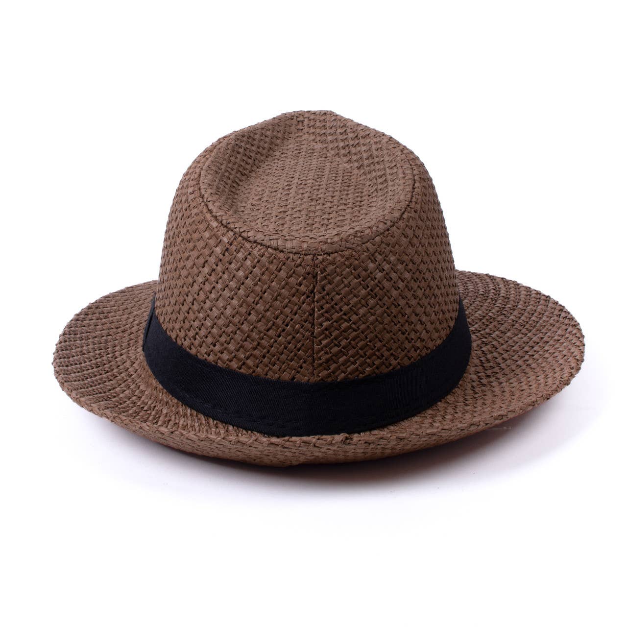 Wide Brim Black Banded Trilby Fashion Fedora Hat -FSS17132