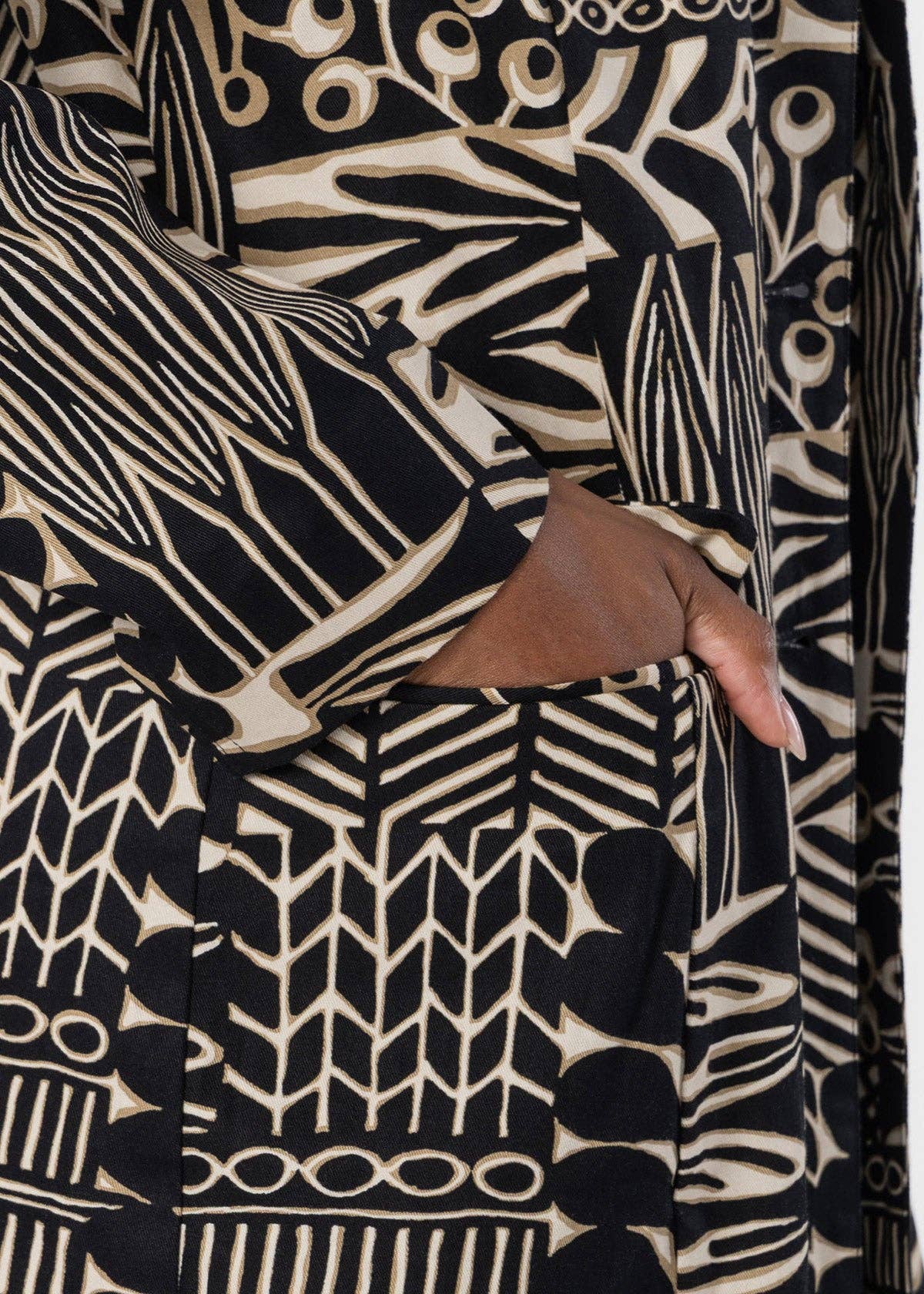 The Laila Heritage Trench Coat | Ebony & Tan Botanical