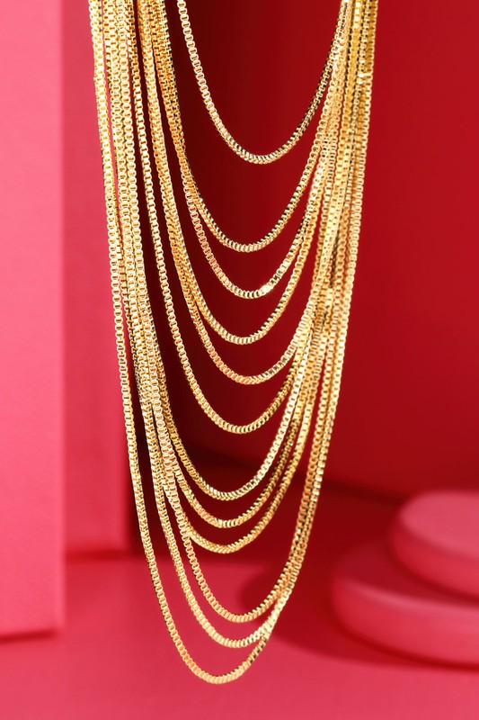 12 Layer Box Chain Necklace