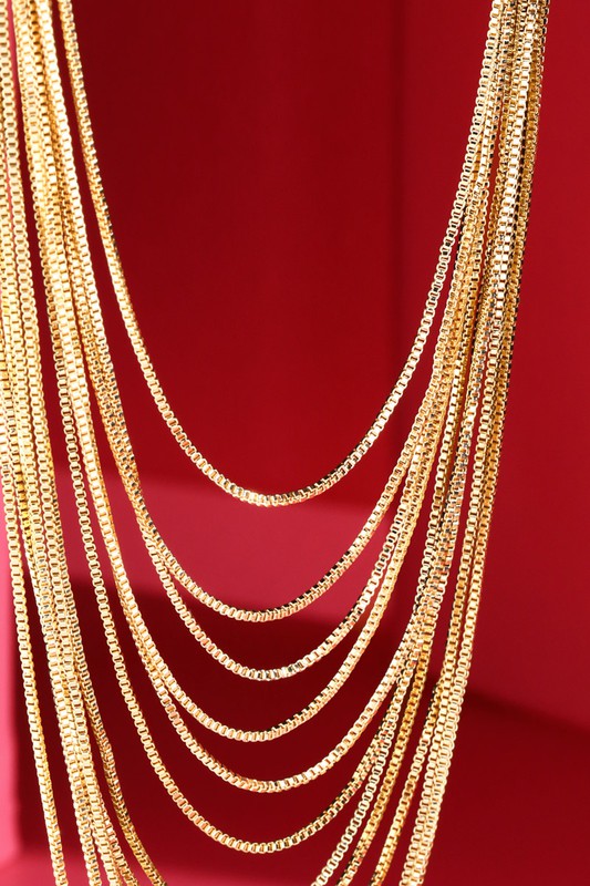 12 Layer Box Chain Necklace