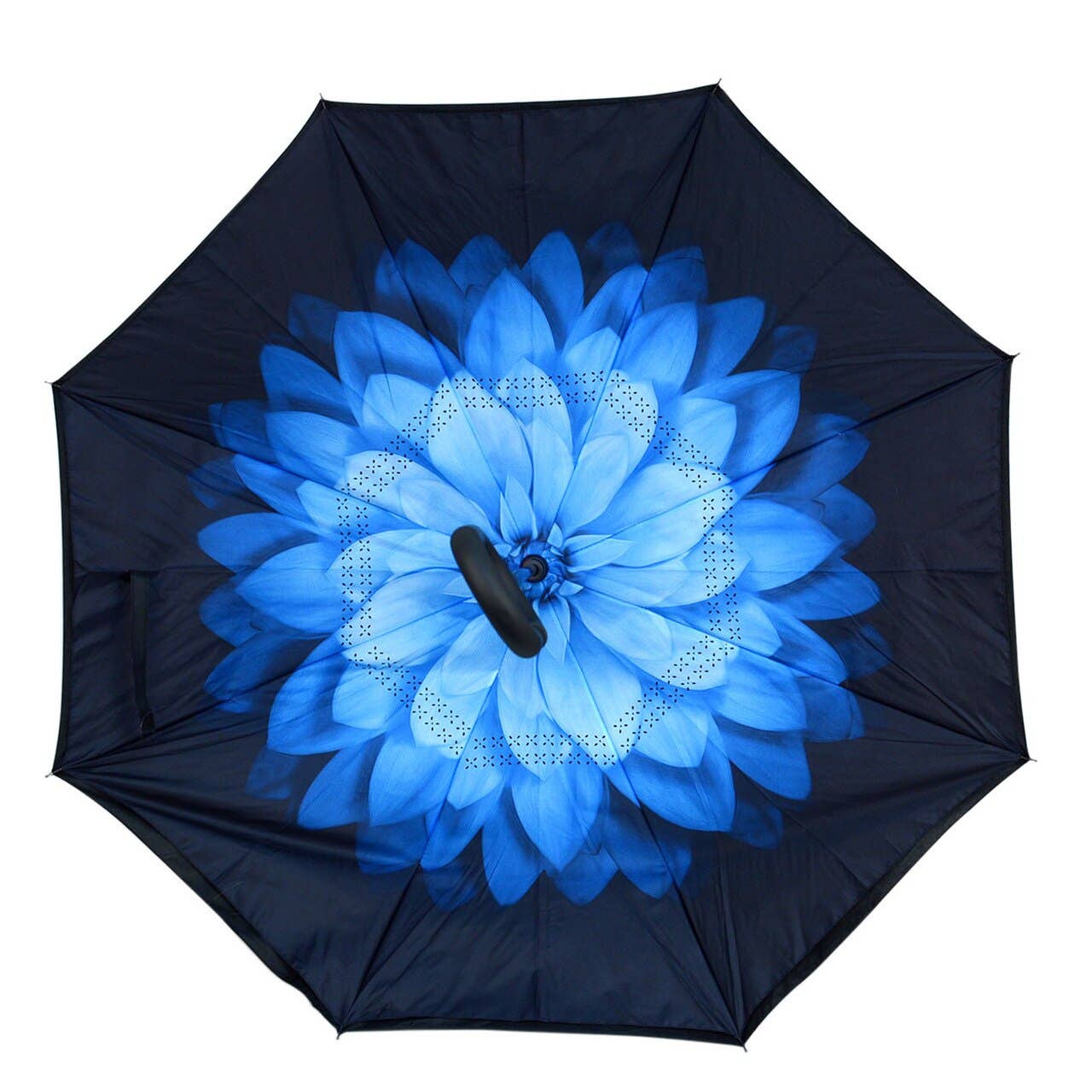 Blue Flower Double Layer Inverted Umbrella