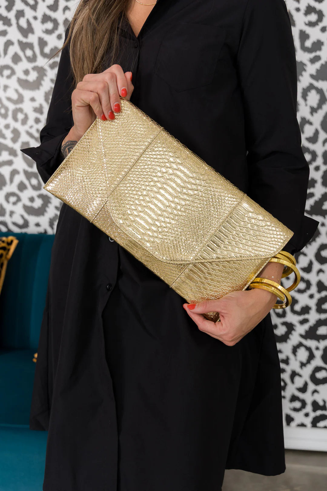 Snake Skin Convertible Clutch