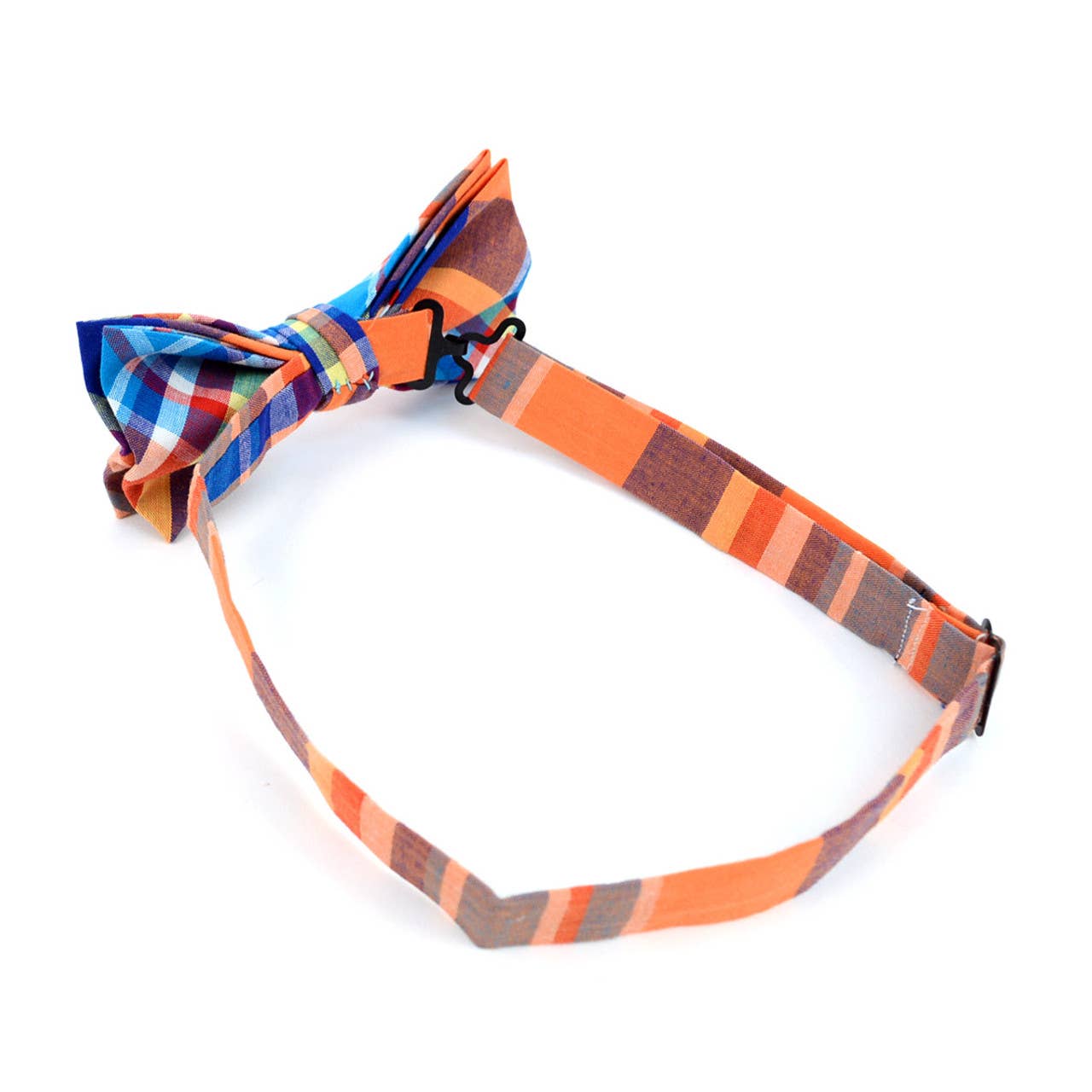 Men's Vivid Color Plaid Bow Tie & Pocket Square