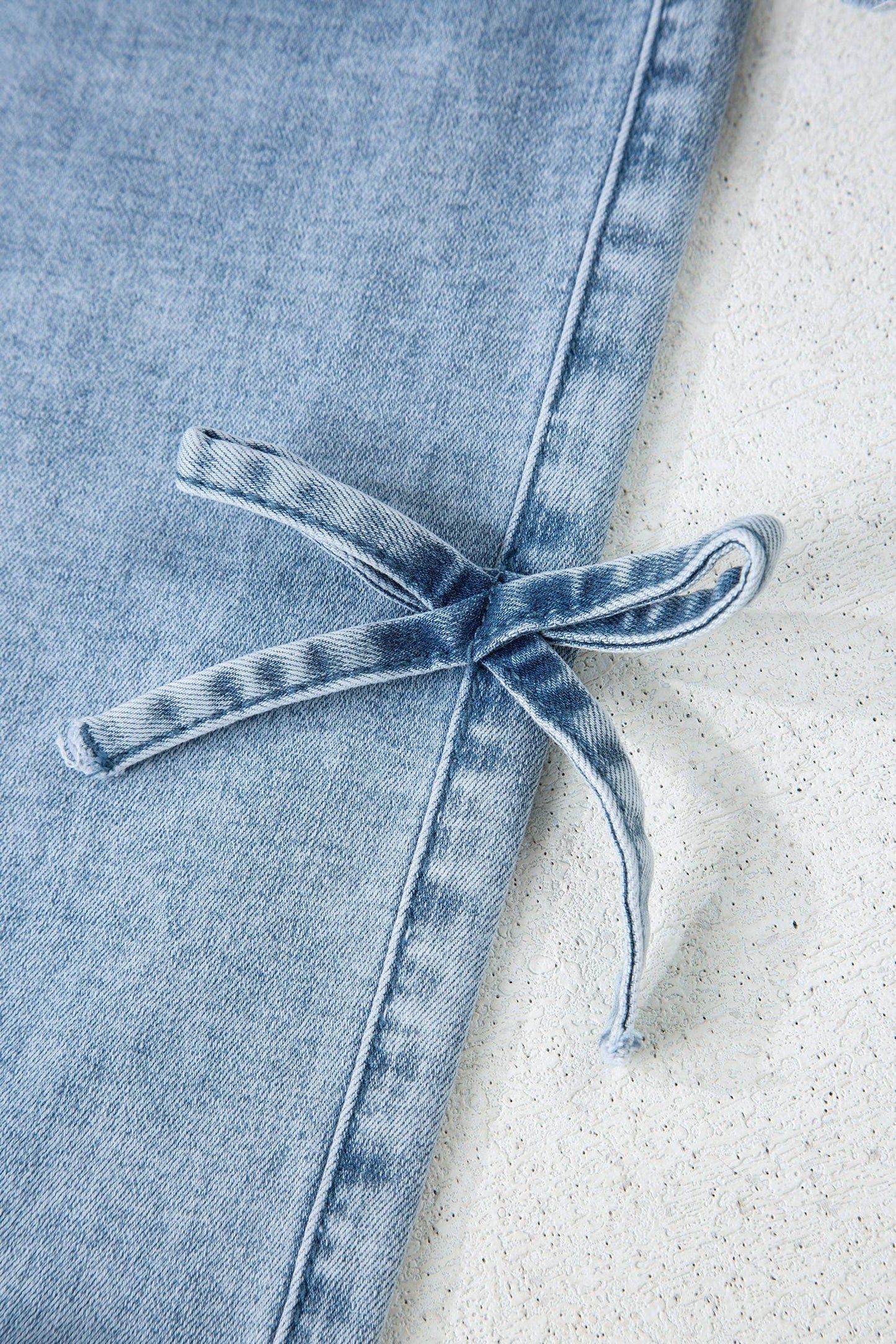 Charming Bow Detail Straight Leg Jeans