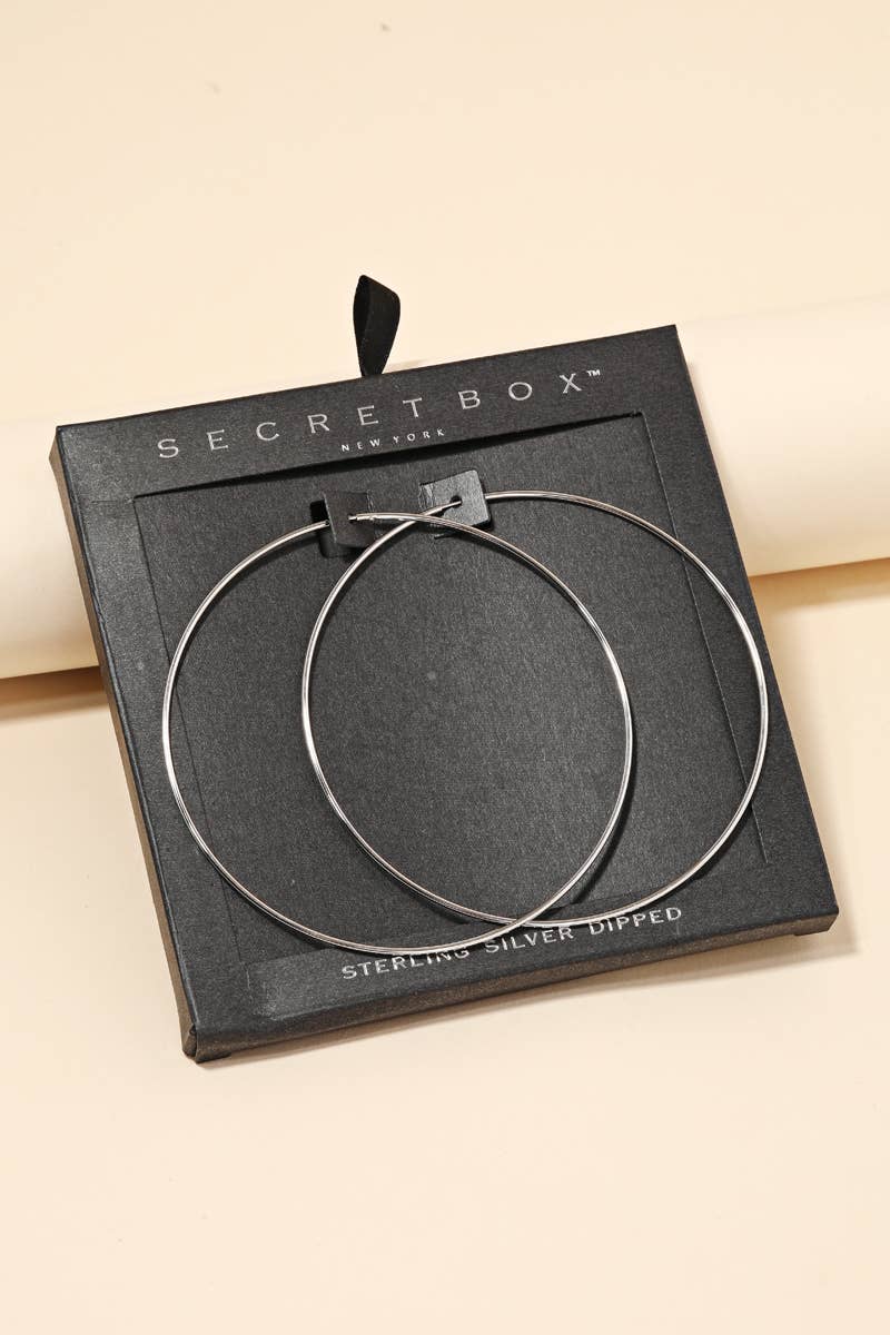 Secret Box Oversized Skinny Hoop Earrings