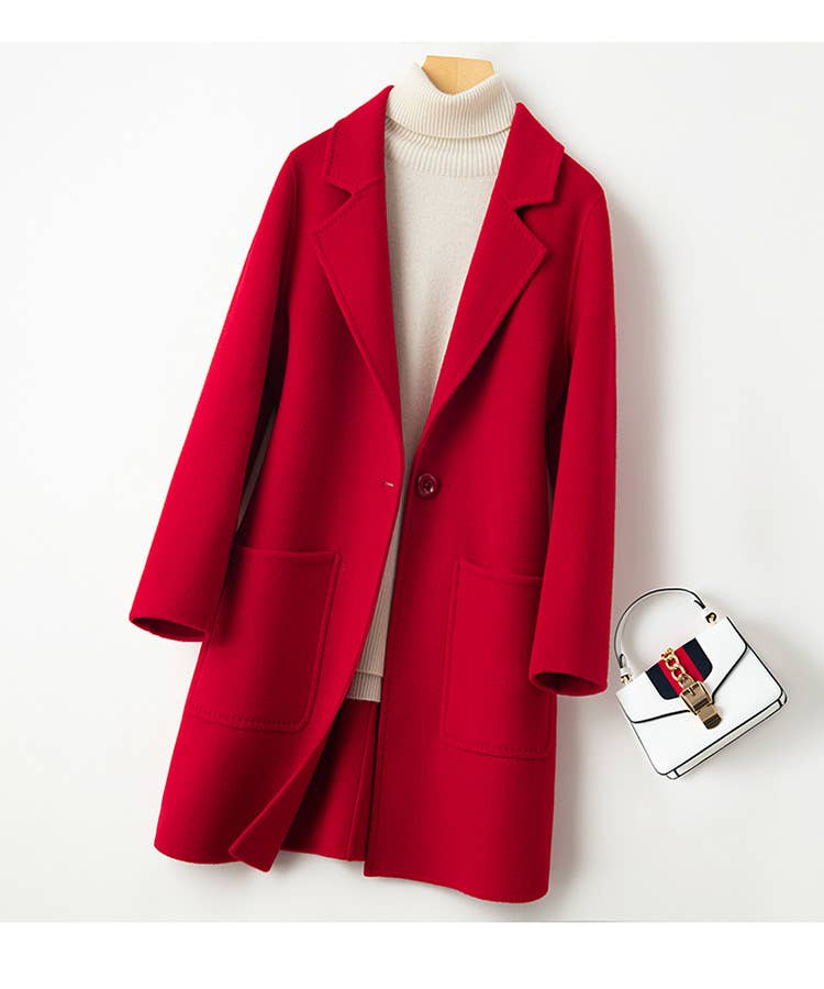 Women Winter Coat Wool Coat Handmade