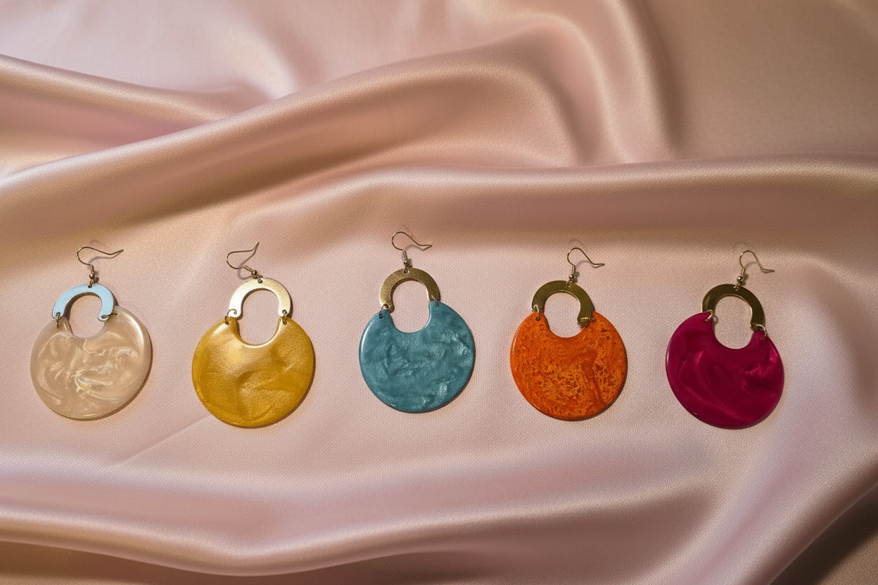 Marbled Resin Drop Earrings