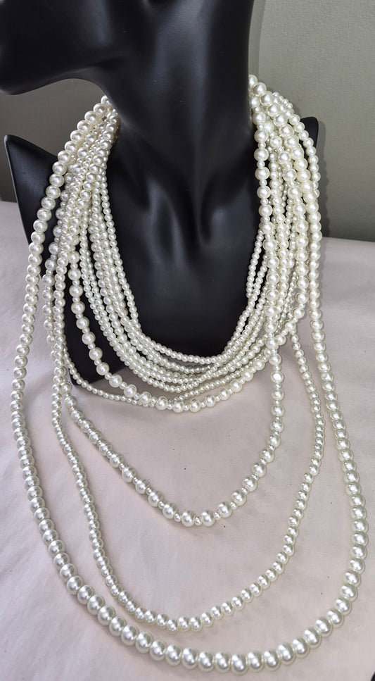 Cream Pearl Layered Necklace