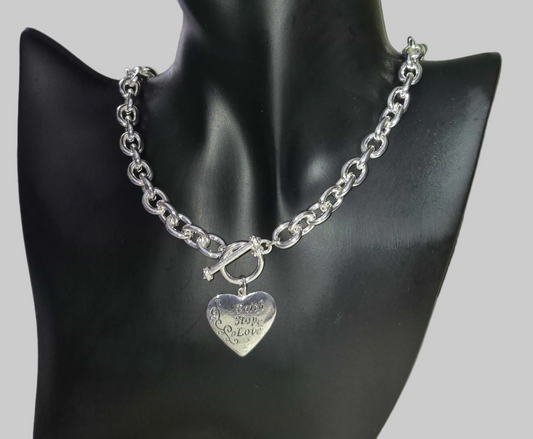 Silver Heart Pendant Necklace