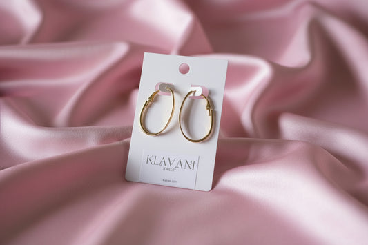Gold Hoop Earrings - Rect/Rd