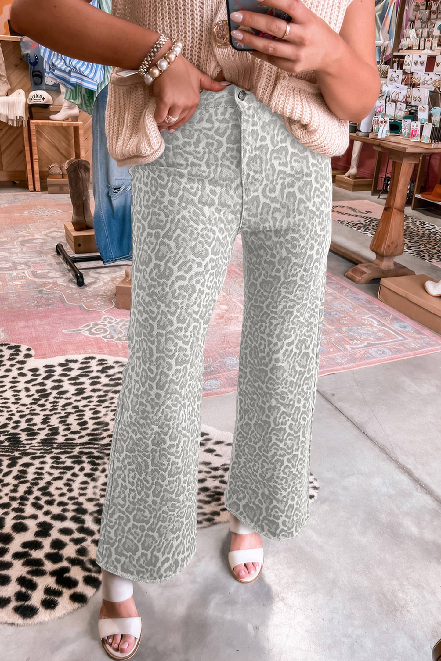 Lovely Leopard Wide Leg Jeans
