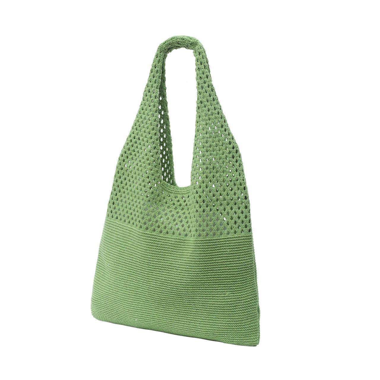 Mesh Knit Bag- Light Green- 100% Polyester