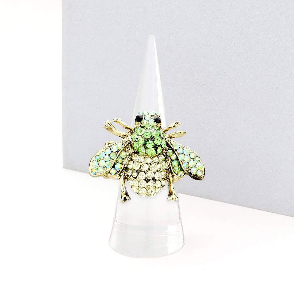 Crystal Honey Bee Stretch Ring