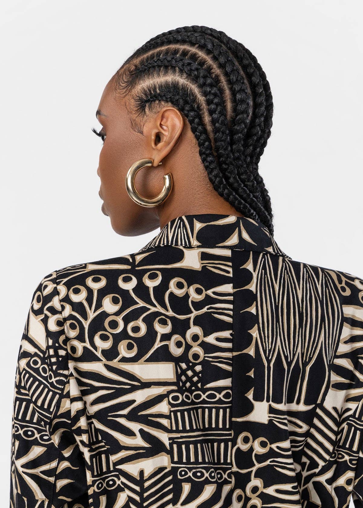 The Laila Heritage Trench Coat | Ebony & Tan Botanical