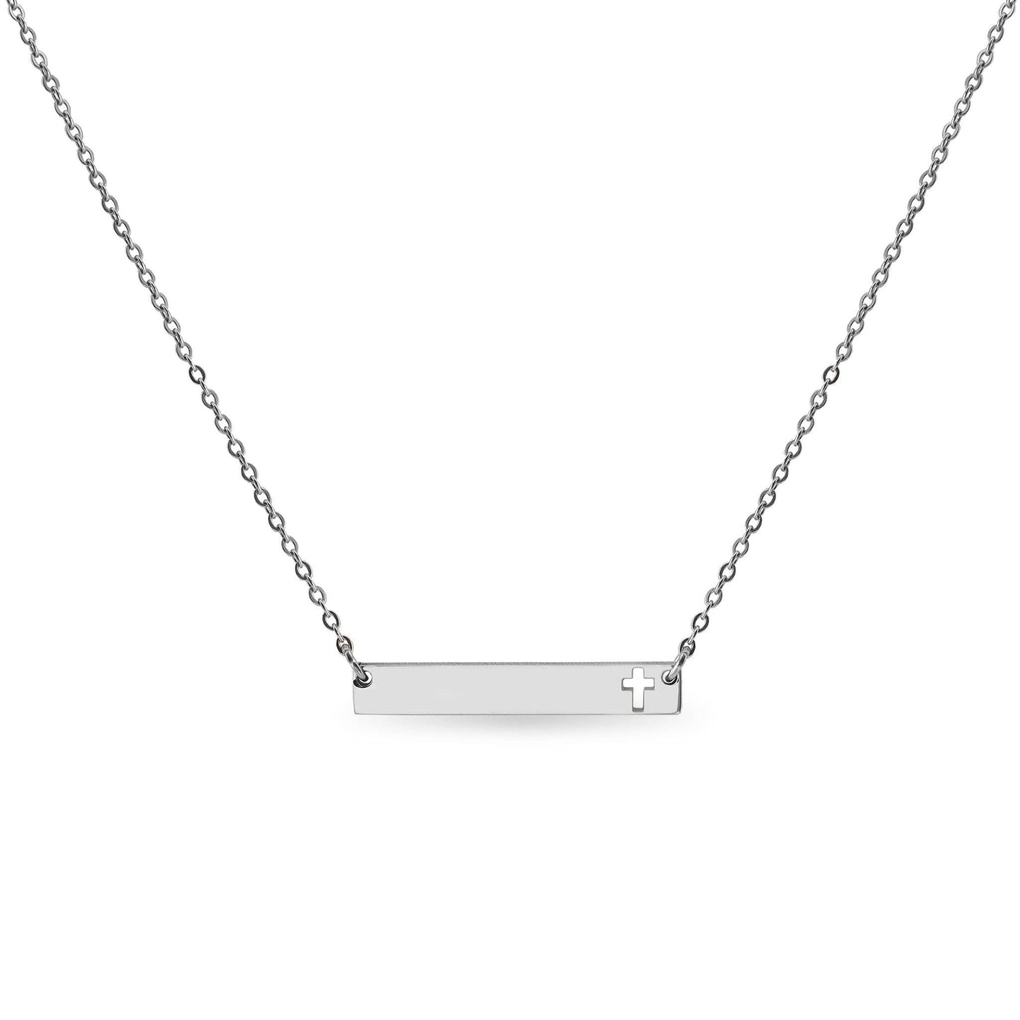 Cutout Cross Bar Stainless Steel Necklace