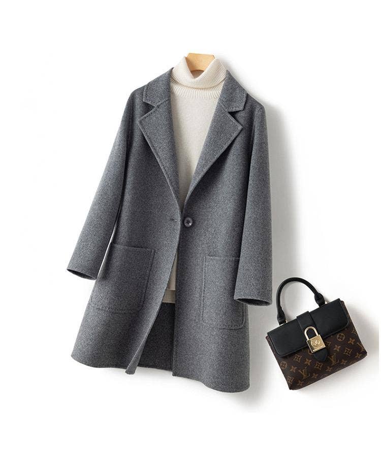 Women Winter Coat Wool Coat Handmade