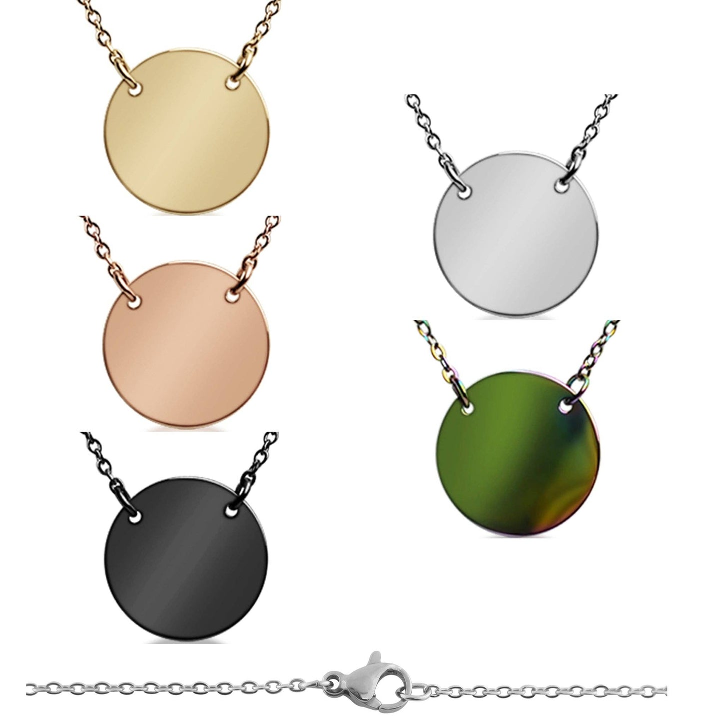 Stainless Steel Blank Circle Necklace
