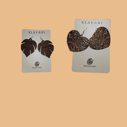 Klavani Wood Earrings (Walnut) – Large