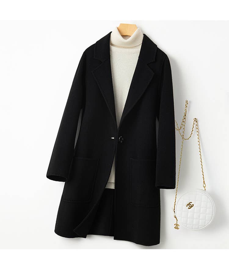 Women Winter Coat Wool Coat Handmade