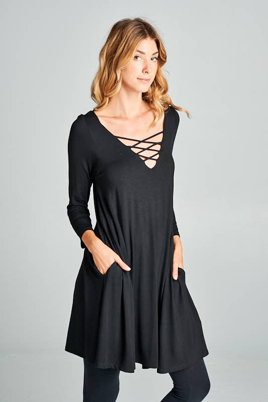 Solid Jersey Tunic Dress