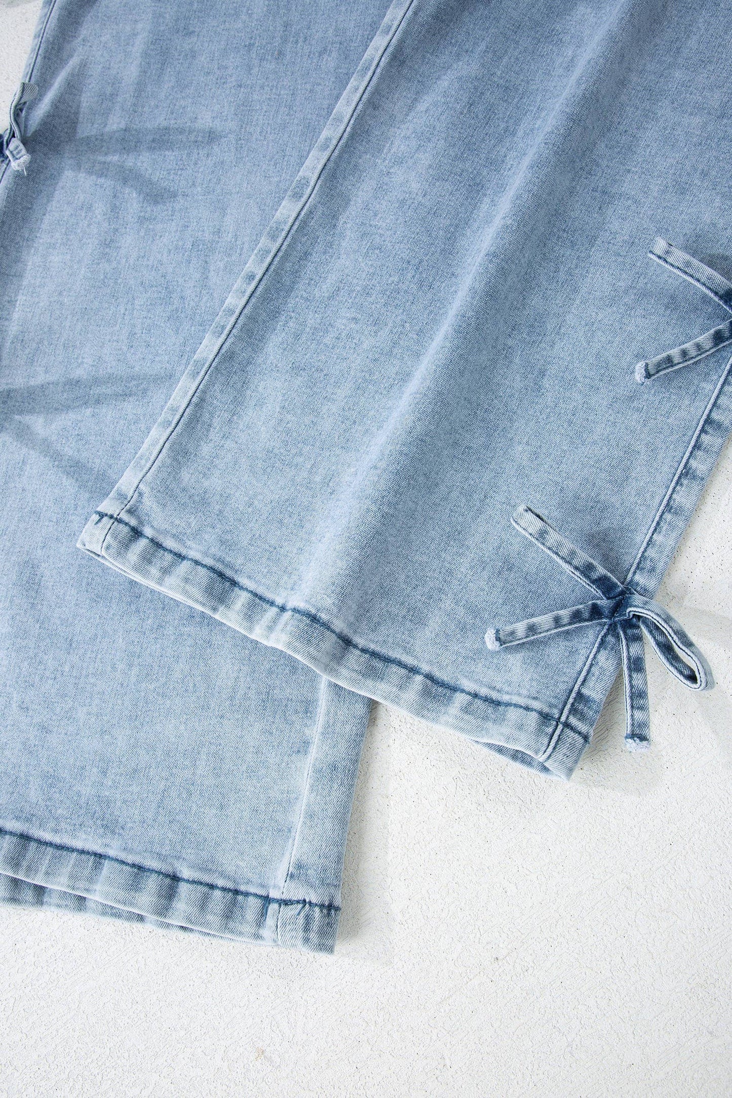 Charming Bow Detail Straight Leg Jeans