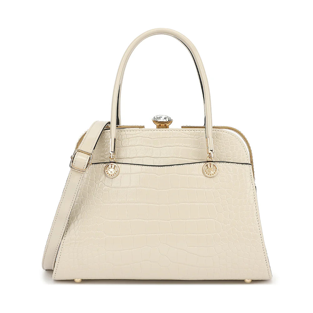 CROC PATENT LEATHER SATCHEL