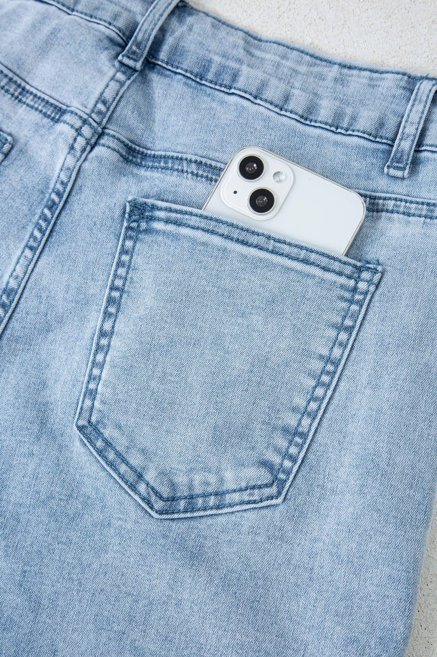 Charming Bow Detail Straight Leg Jeans