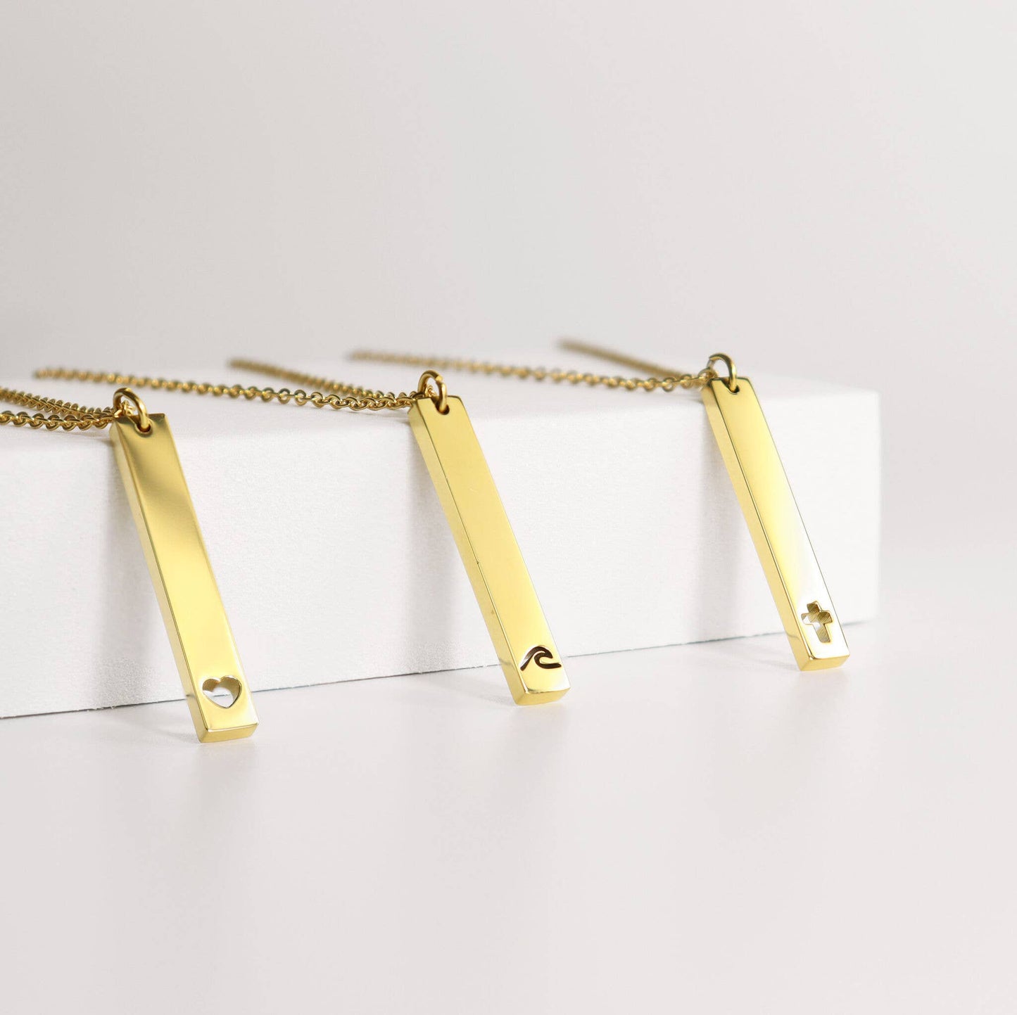 Cutout Cross Bar Stainless Steel Necklace