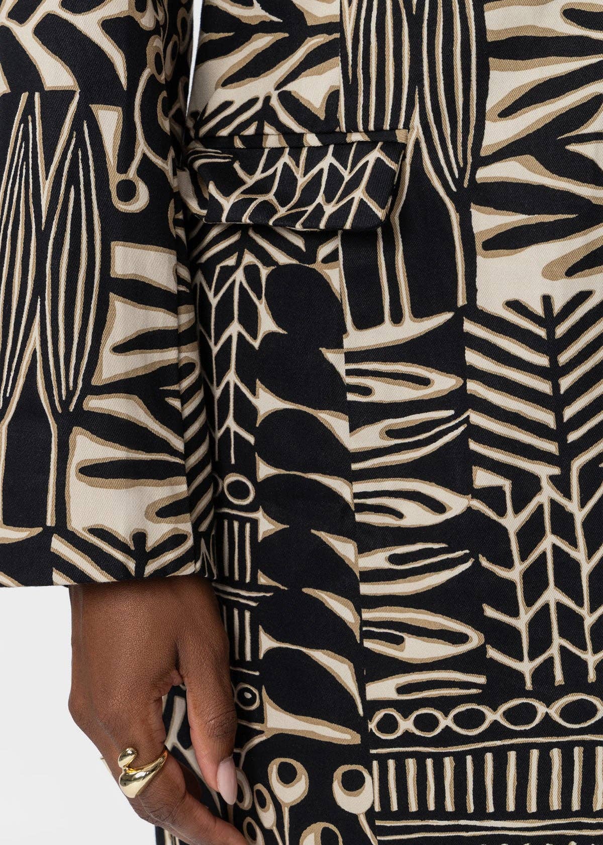 The Laila Heritage Trench Coat | Ebony & Tan Botanical