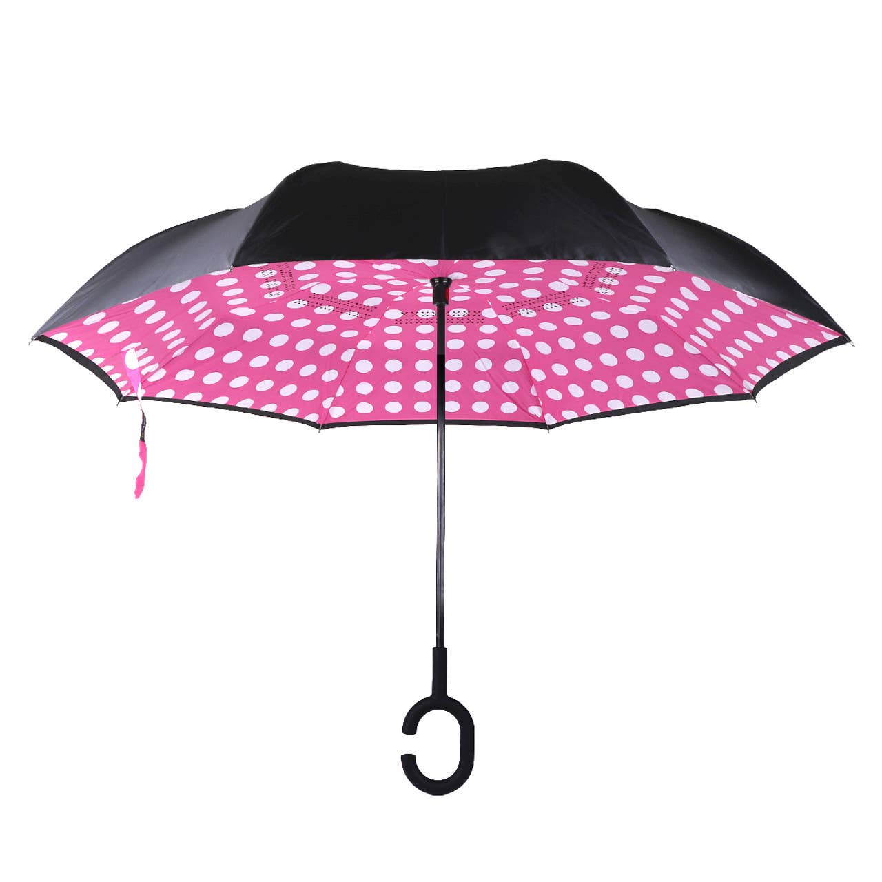 Pink Big Polka Dot Double Layer Inverted Umbrella - UM18063