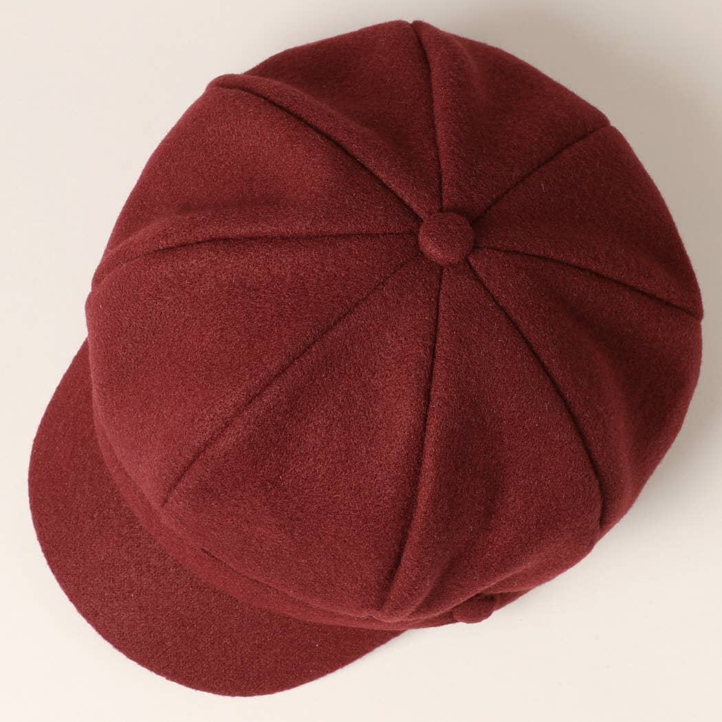 Solid Color Casual Newsboy Cap Cabbie Hat