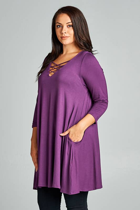 Solid Jersey Tunic Dress