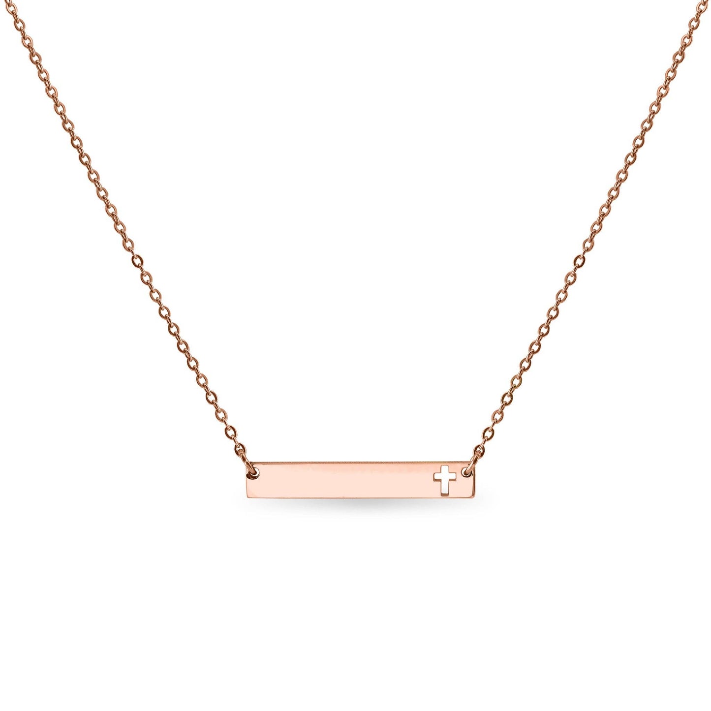Cutout Cross Bar Stainless Steel Necklace