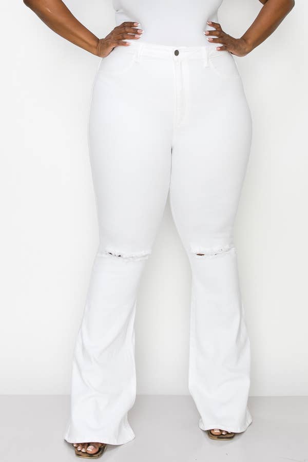 PLUS CURVY FLARE WHITE JEAN