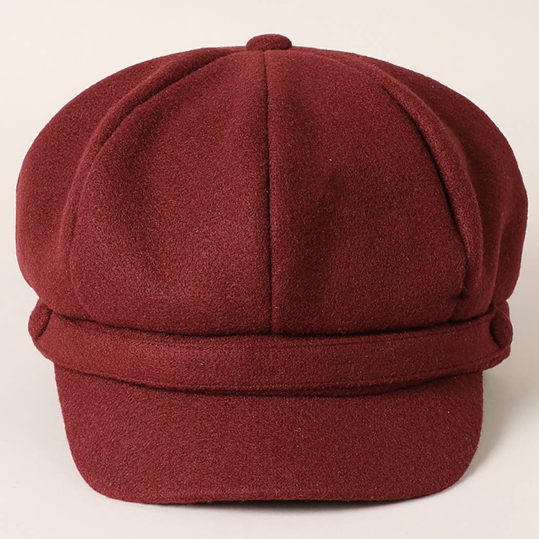 Solid Color Casual Newsboy Cap Cabbie Hat