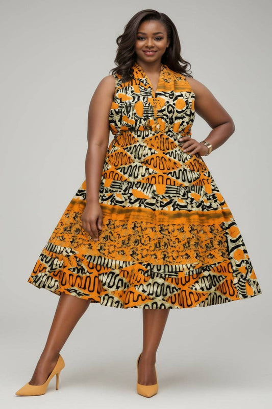 Woman's Mid-Length Smock Dress 5006