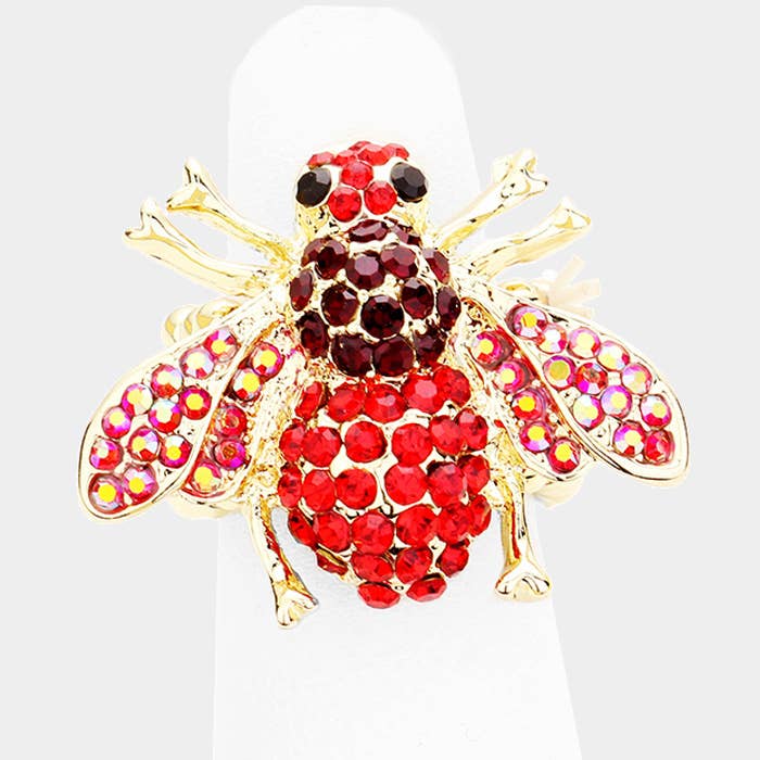 Crystal Honey Bee Stretch Ring